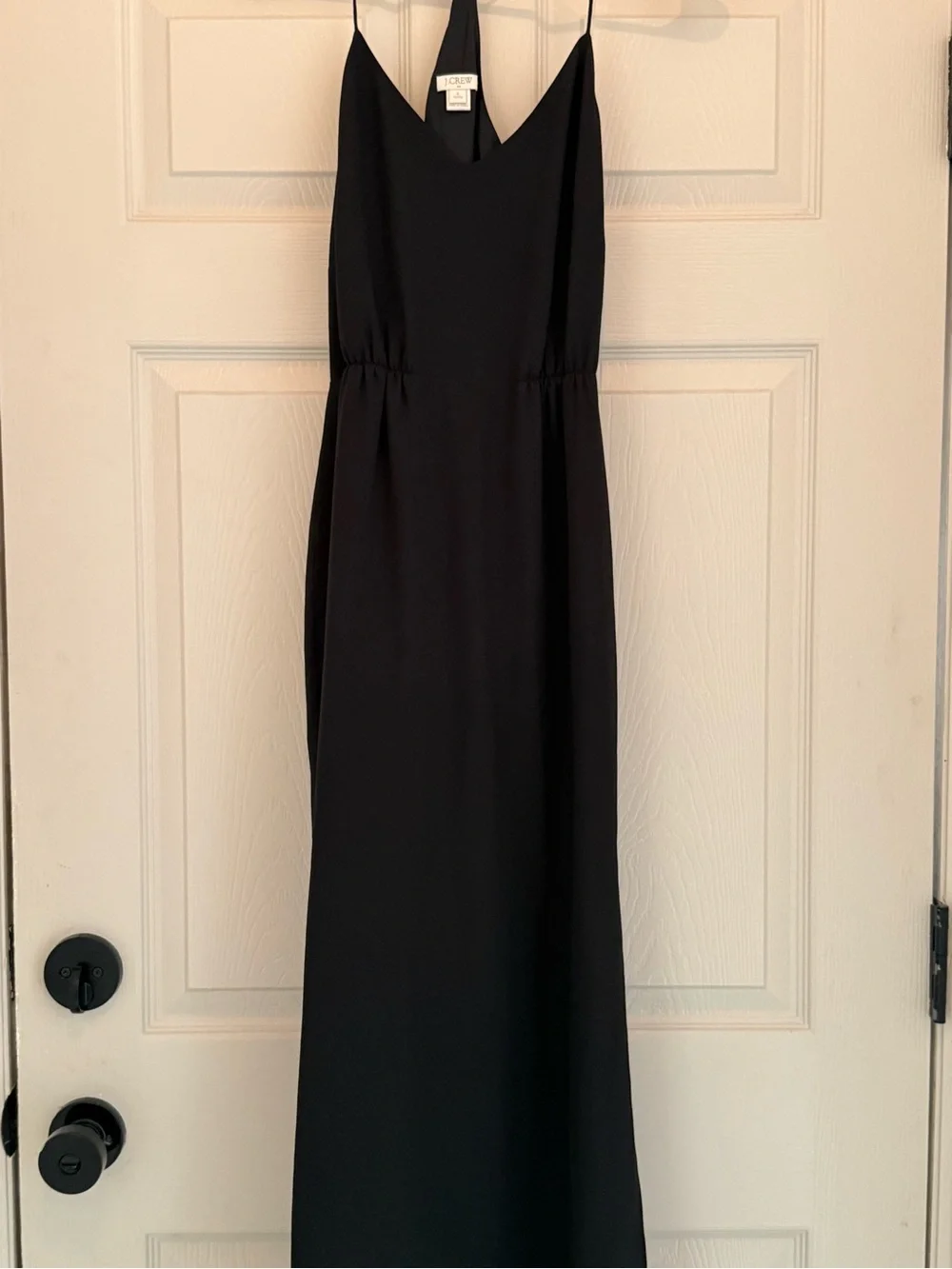 J. Crew Black V-Neck Slip Maxi Dress